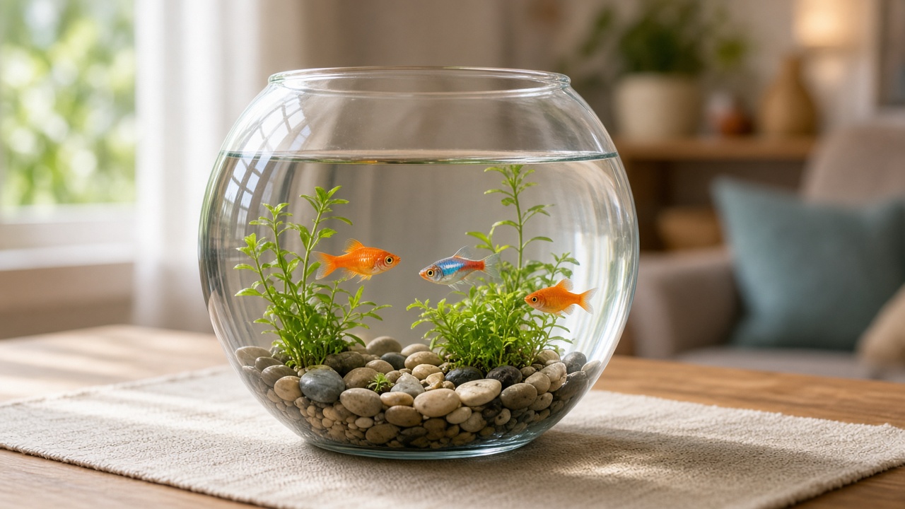 Desktop aquarium tanks and bowls for home fishkeeping